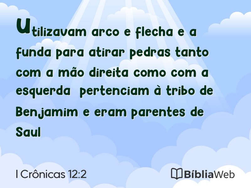 I Crônicas 12:2 em imagem para compartilhar
