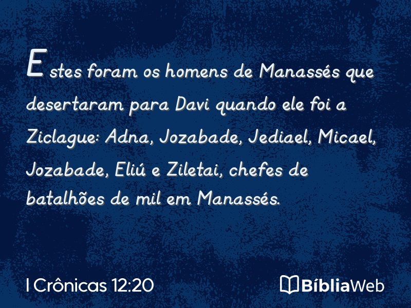 I Crônicas 12:20 em imagem para compartilhar