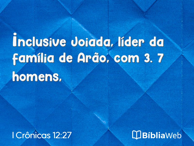 I Crônicas 12:27 em imagem para compartilhar