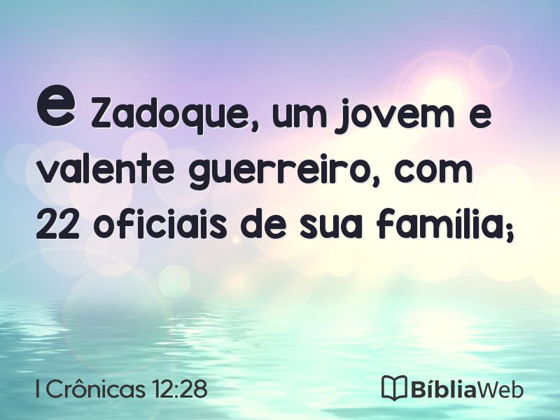 I Crônicas 12:28 em imagem para compartilhar