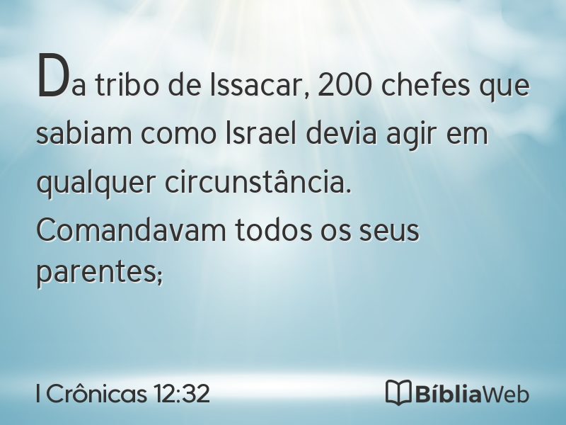 I Crônicas 12:32 em imagem para compartilhar