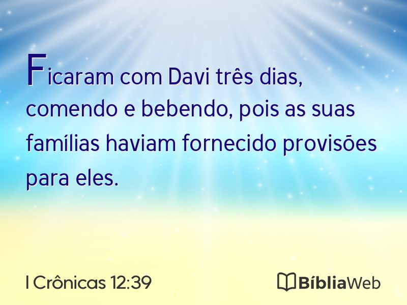 I Crônicas 12:39 em imagem para compartilhar