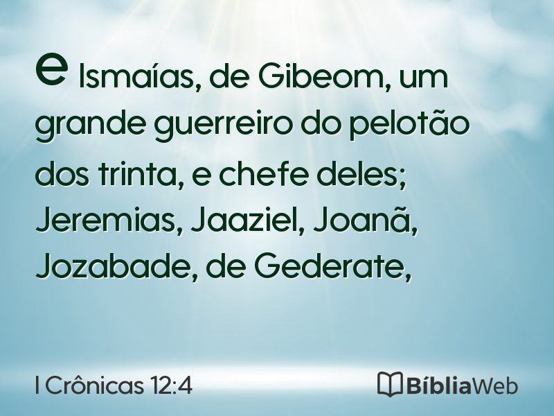 I Crônicas 12:4 em imagem para compartilhar
