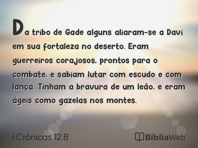 I Crônicas 12:8 em imagem para compartilhar