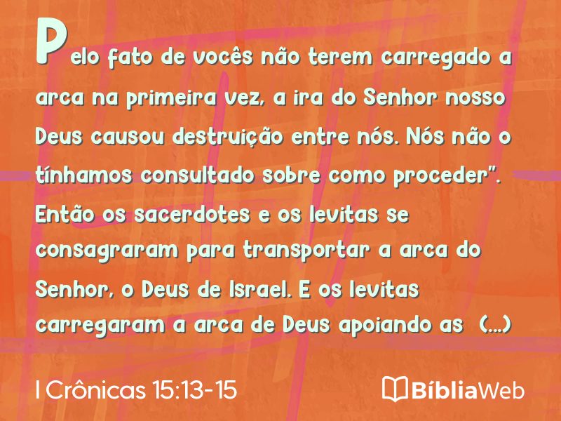 I Crônicas 15:13-15 em imagem para compartilhar