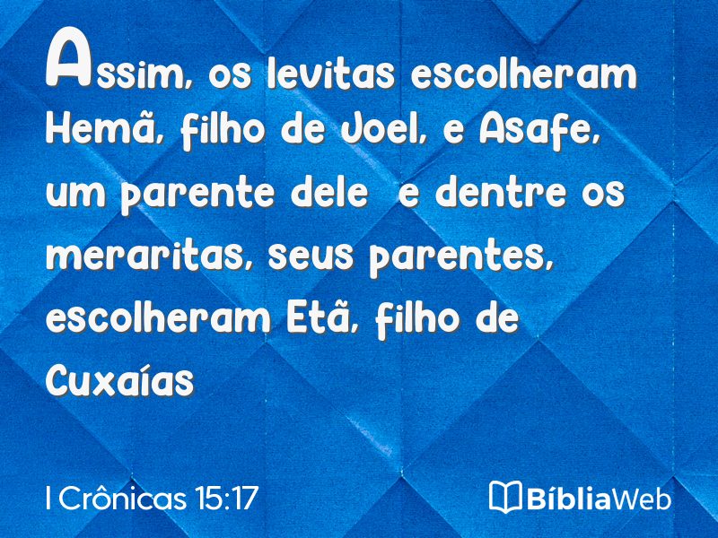 I Crônicas 15:17 em imagem para compartilhar