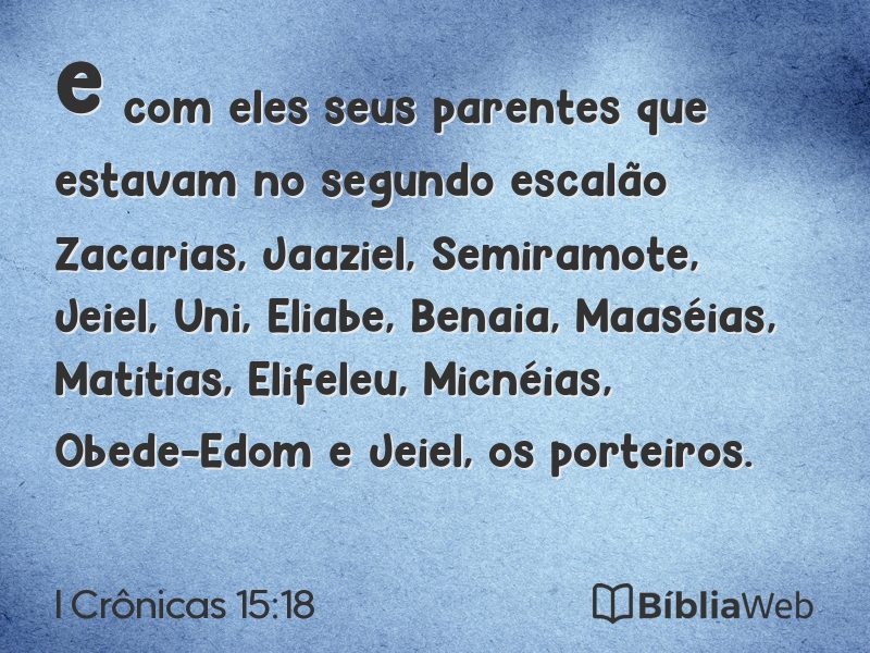I Crônicas 15:18 em imagem para compartilhar