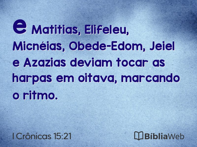 I Crônicas 15:21 em imagem para compartilhar