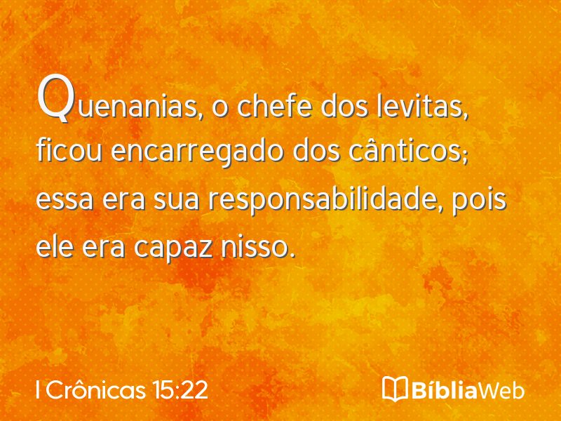 I Crônicas 15:22 em imagem para compartilhar