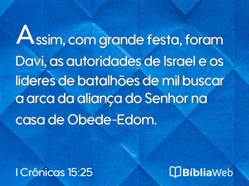 I Crônicas 15:25 em imagem para compartilhar
