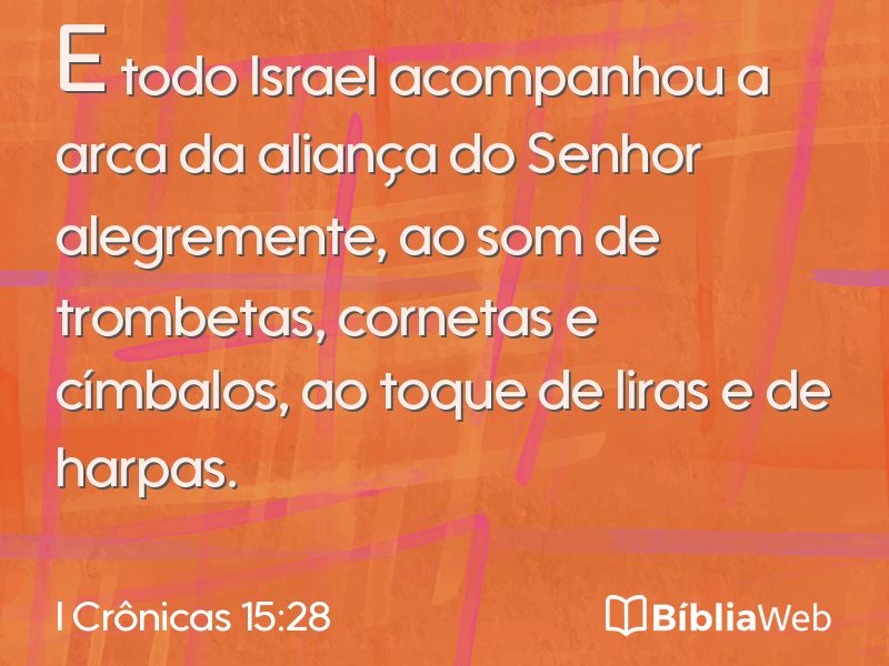 I Crônicas 15:28 em imagem para compartilhar