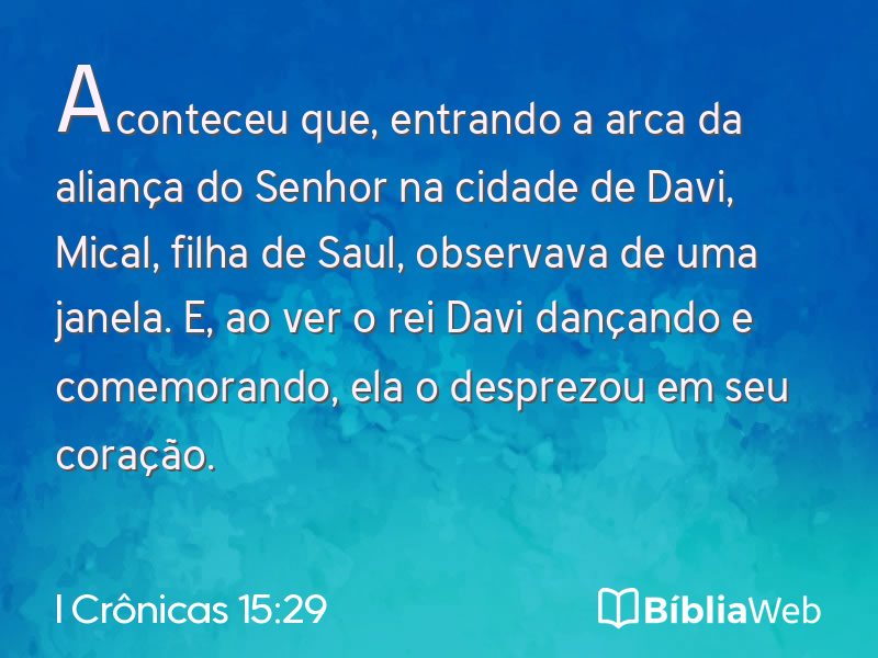 I Crônicas 15:29 em imagem para compartilhar
