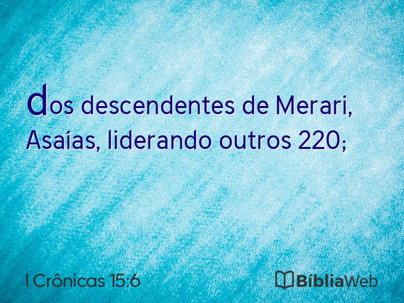 I Crônicas 15:6 em imagem para compartilhar
