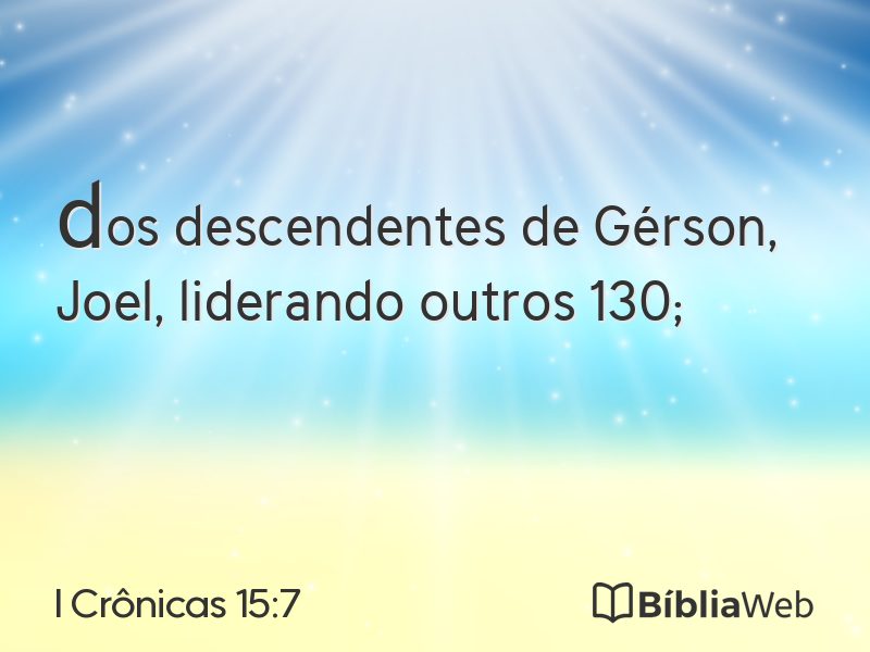 I Crônicas 15:7 em imagem para compartilhar