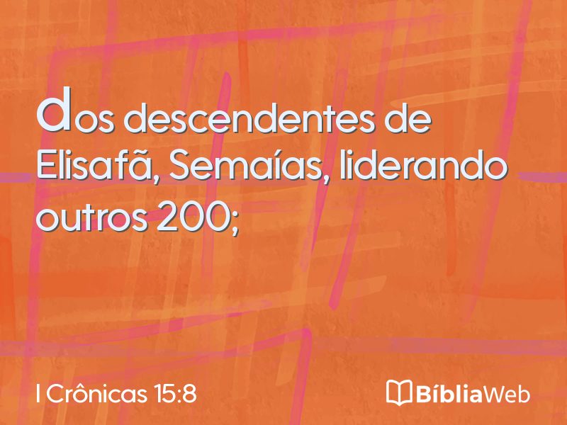 I Crônicas 15:8 em imagem para compartilhar