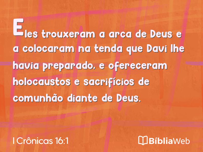I Crônicas 16:1 em imagem para compartilhar