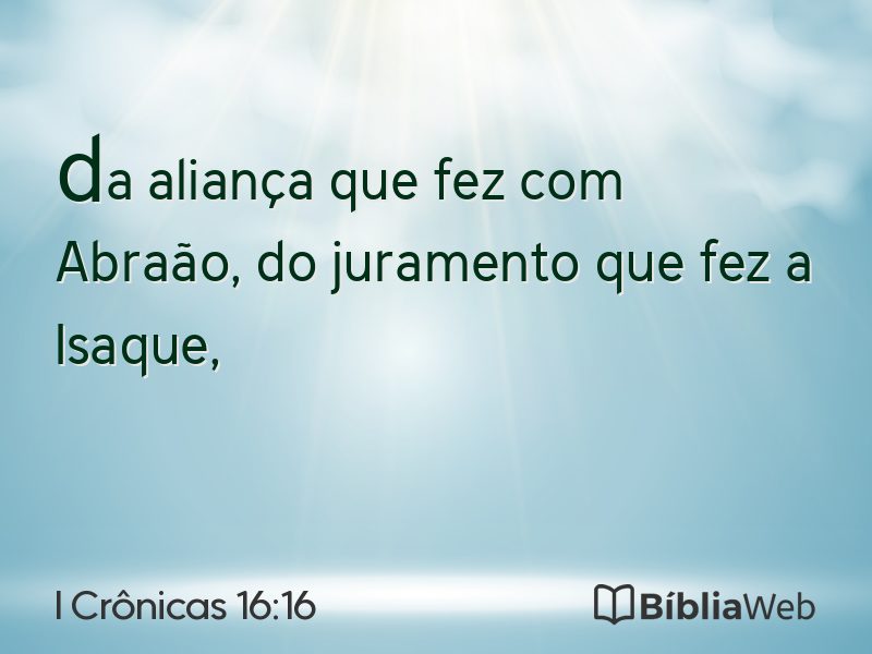 I Crônicas 16:16 em imagem para compartilhar