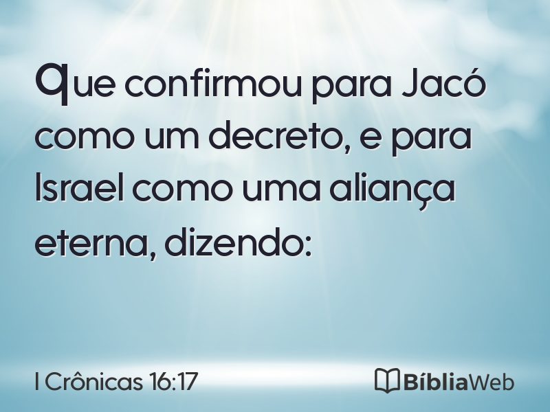 I Crônicas 16:17 em imagem para compartilhar