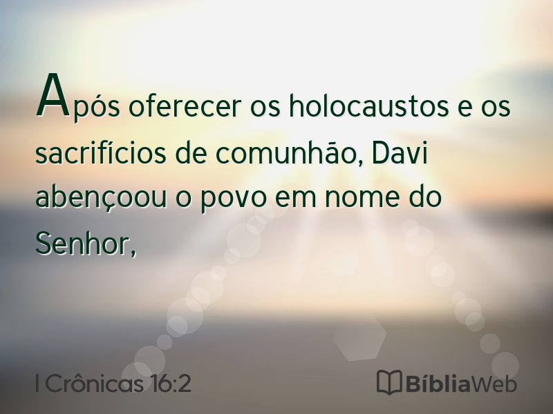 I Crônicas 16:2 em imagem para compartilhar