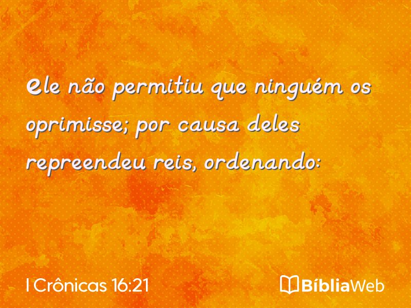 I Crônicas 16:21 em imagem para compartilhar