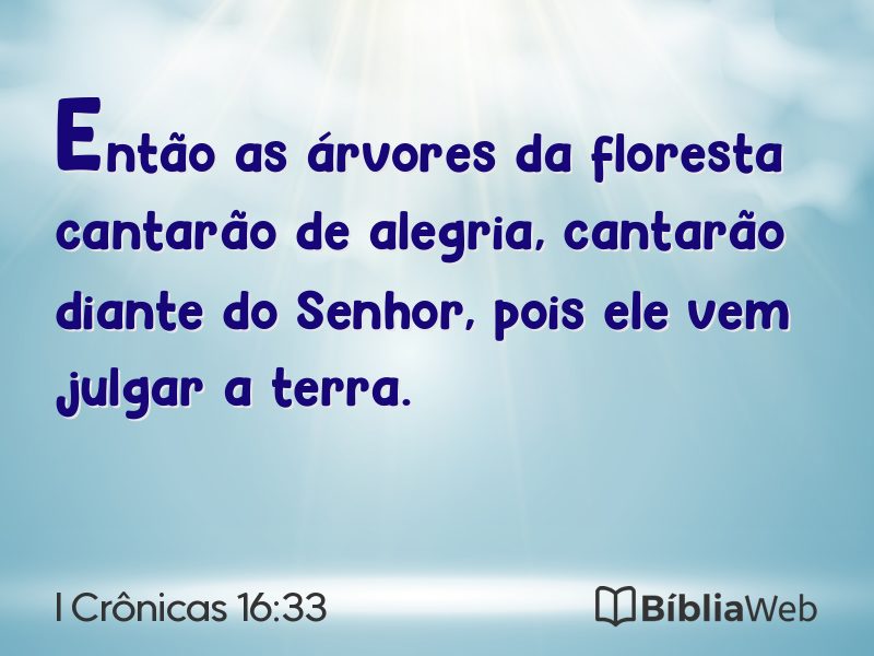 I Crônicas 16:33 em imagem para compartilhar