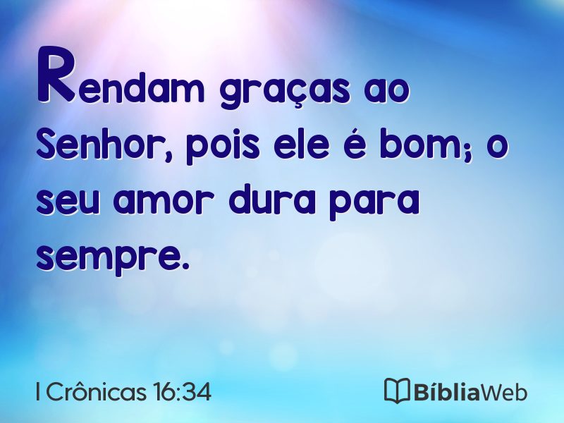 I Crônicas 16:34 em imagem para compartilhar