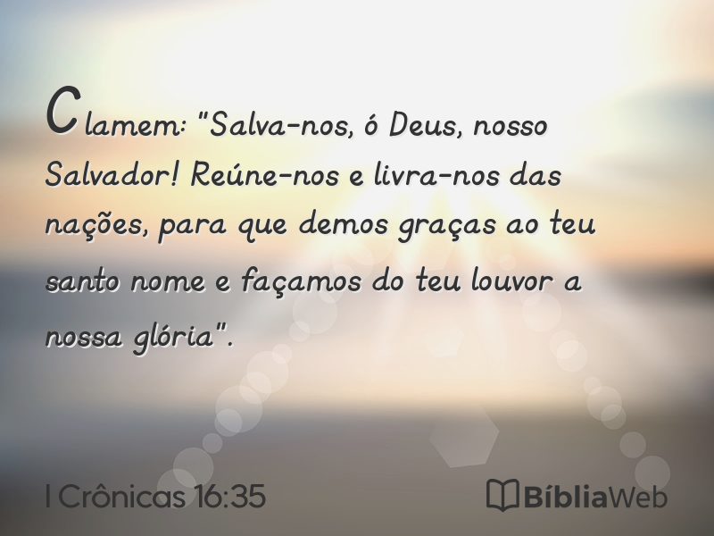 I Crônicas 16:35 em imagem para compartilhar