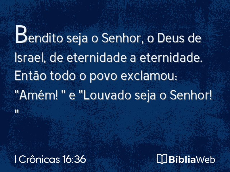 I Crônicas 16:36 em imagem para compartilhar