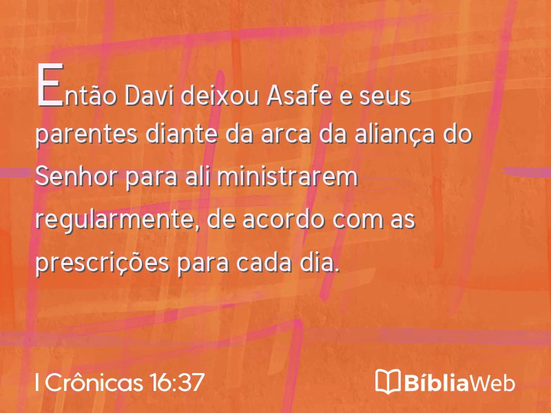 I Crônicas 16:37 em imagem para compartilhar