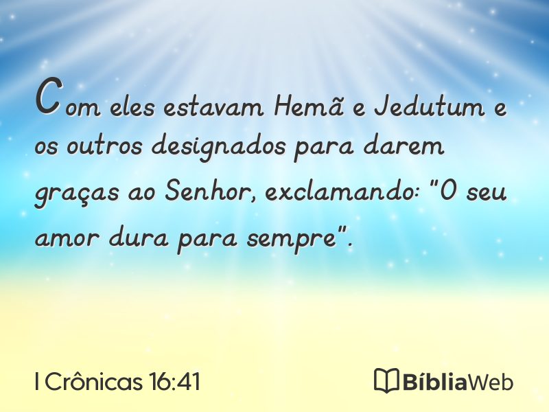 I Crônicas 16:41 em imagem para compartilhar