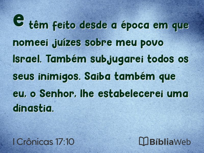 I Crônicas 17:10 em imagem para compartilhar