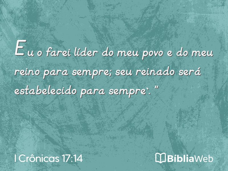 I Crônicas 17:14 em imagem para compartilhar