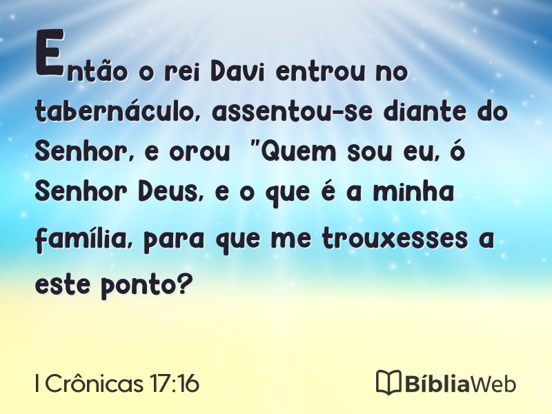 I Crônicas 17:16 em imagem para compartilhar
