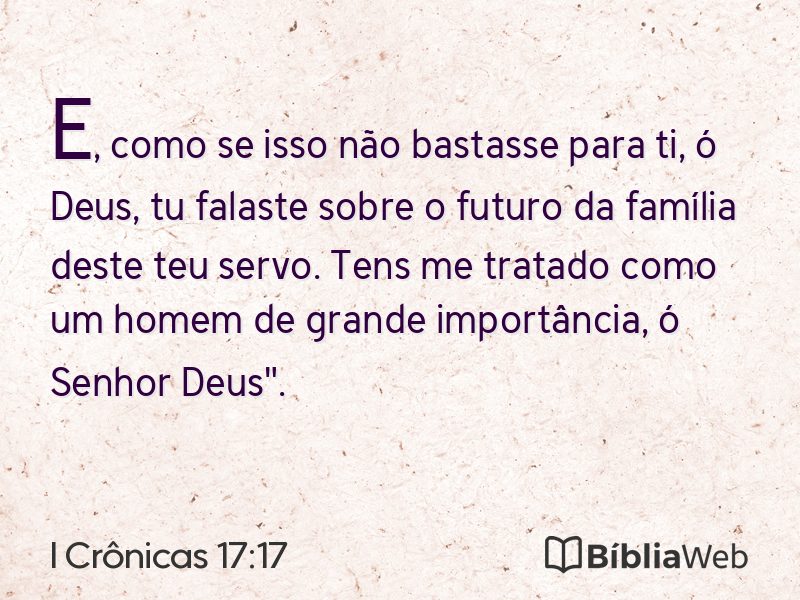 I Crônicas 17:17 em imagem para compartilhar