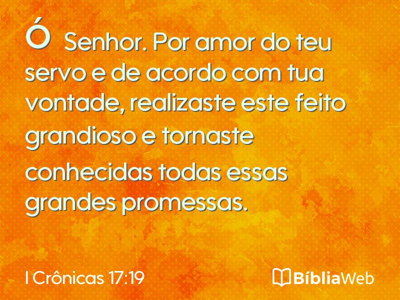 I Crônicas 17:19 em imagem para compartilhar