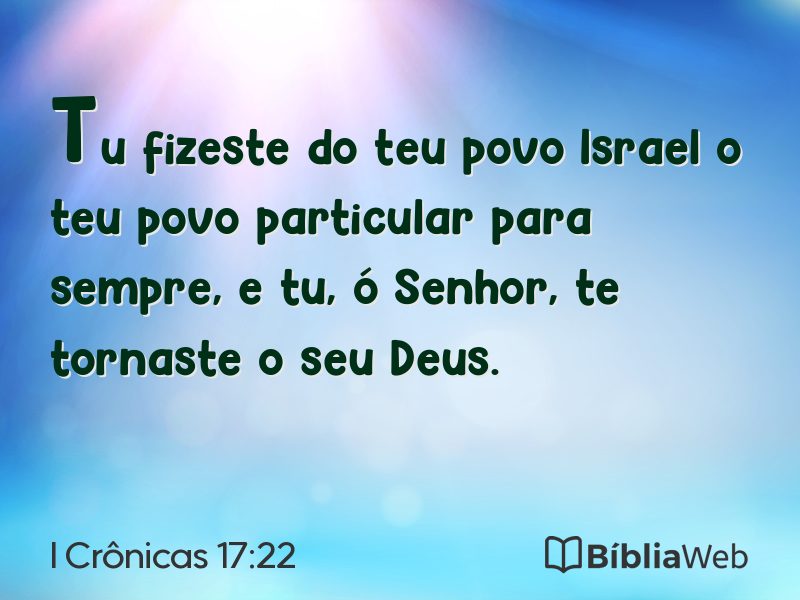 I Crônicas 17:22 em imagem para compartilhar