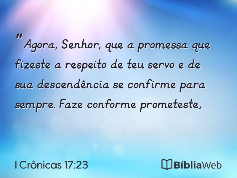 I Crônicas 17:23 em imagem para compartilhar