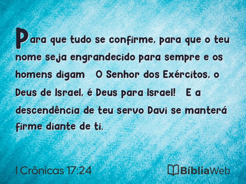 I Crônicas 17:24 em imagem para compartilhar