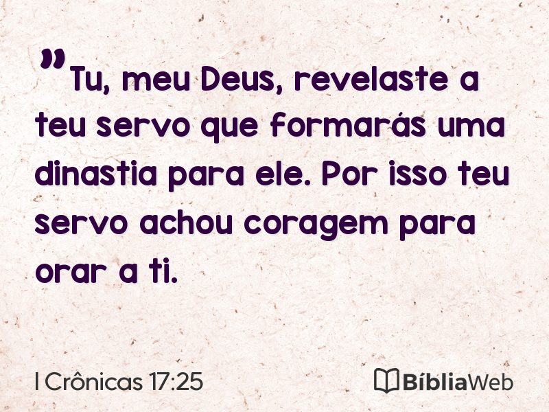 I Crônicas 17:25 em imagem para compartilhar