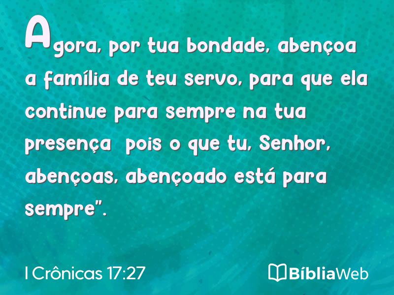 I Crônicas 17:27 em imagem para compartilhar