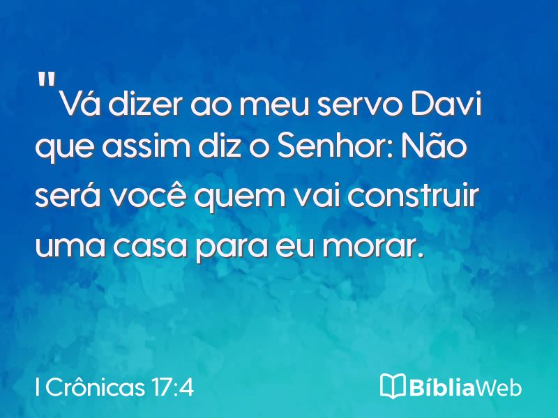I Crônicas 17:4 em imagem para compartilhar