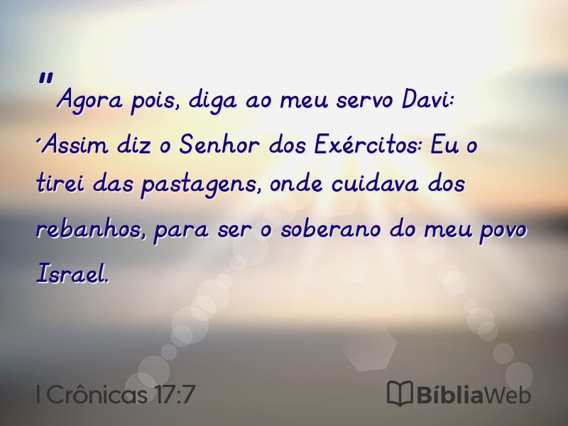 I Crônicas 17:7 em imagem para compartilhar