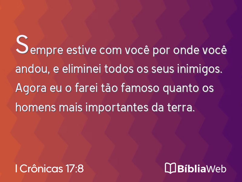 I Crônicas 17:8 em imagem para compartilhar