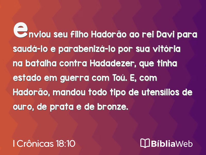 I Crônicas 18:10 em imagem para compartilhar