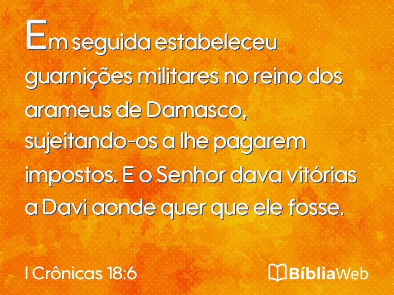 I Crônicas 18:6 em imagem para compartilhar