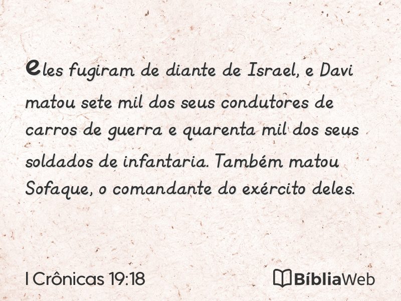 I Crônicas 19:18 em imagem para compartilhar