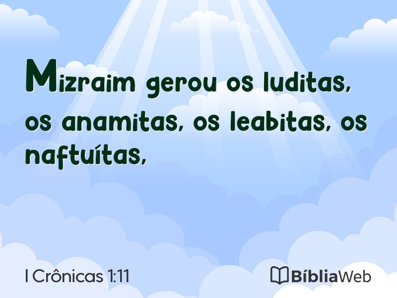 I Crônicas 1:11 em imagem para compartilhar