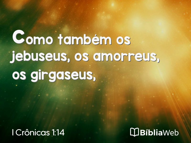 I Crônicas 1:14 em imagem para compartilhar