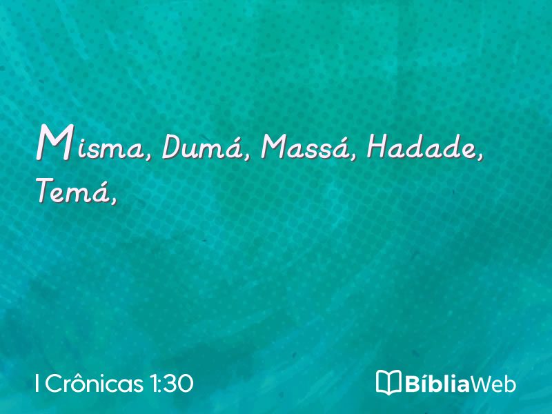 I Crônicas 1:30 em imagem para compartilhar