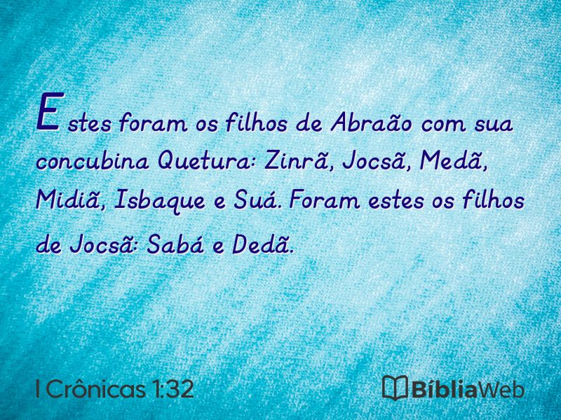 I Crônicas 1:32 em imagem para compartilhar